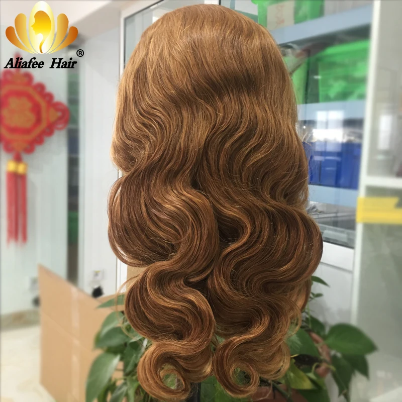 

Aliafee Body Wave Ombre Colored Ginger Orange Malaysia Remy Hair Blonde Wig 13x4 Human Hair Wigs 150% Pre Plucked With Baby Hair