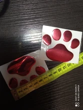 Etiqueta engomada del coche fresco diseño pata 3D perro Animal oso gato huellas de patas huella 3M pegatina pegatinas para coche de plata rojo oro rojo con oro rojo