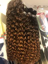 Mechones de pelo sintético de onda Natural, mechones rizados con cierre, extensiones de cabello ombré de fibra resistente a altas temperaturas, 4/6 Uds.