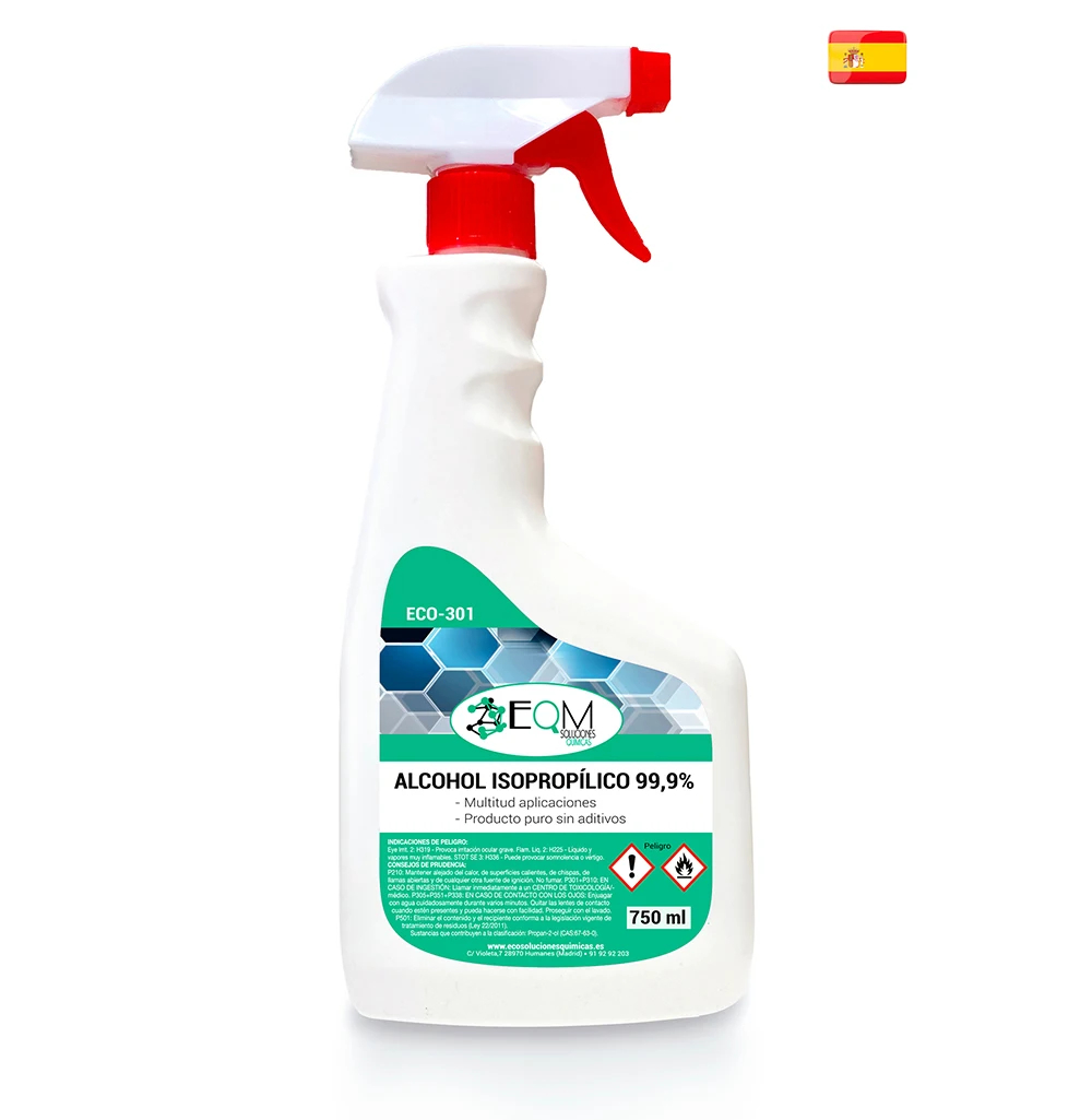 Alcohol Isopropílico 99,9% puro| Limpieza componentes electrónicos.Desinfección y Limpieza Superficies. A. Isopropílico 750 ml
