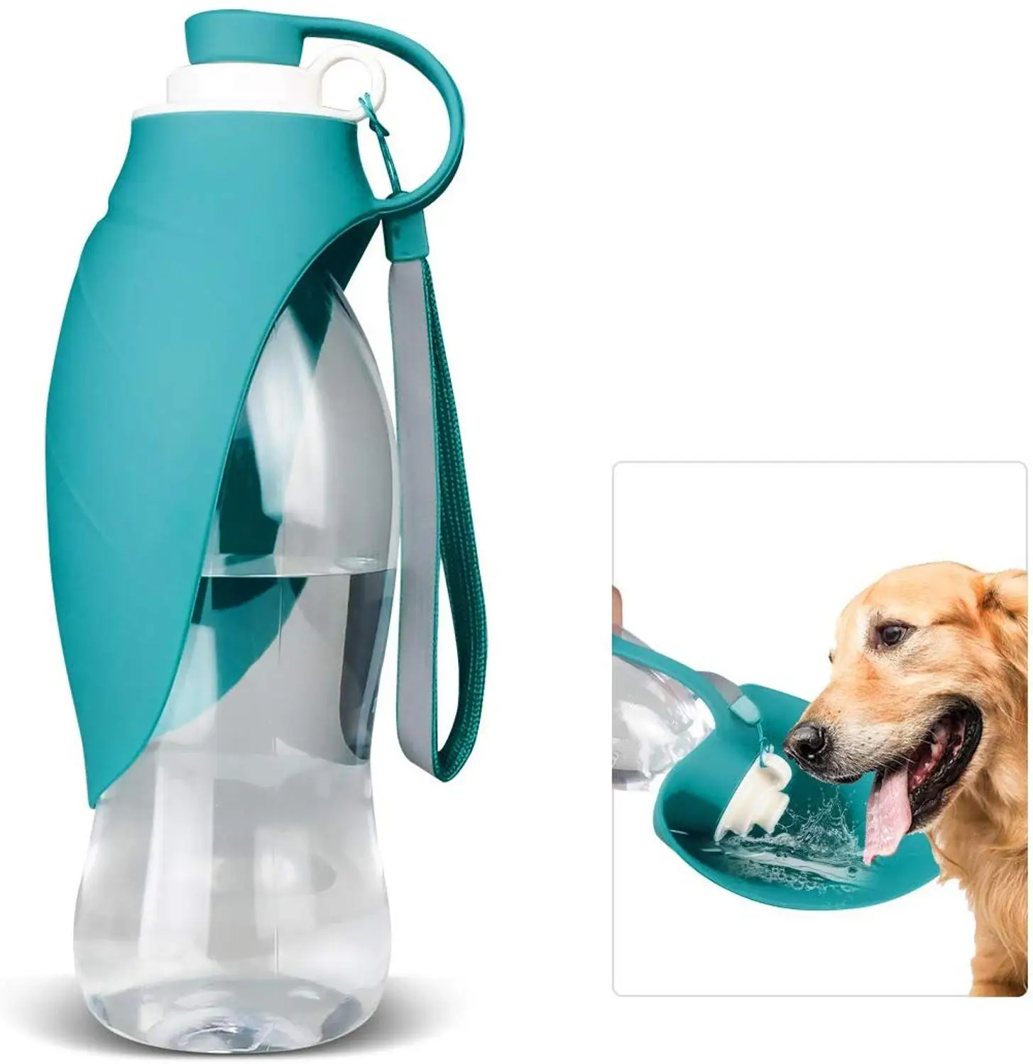 

Dog Water Bottle for Walking Pet Water Dispenser Feeder Container Portable with Drinking Cup Bowl Outdoor Hiking