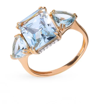 

Gold ring with Topaz and cubic zirconia sunlight sample 585