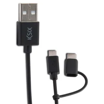 

USB Cable to Micro USB and USB C KSIX 1 m Black