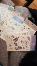 Mohamm 2 hojas Breeze Sweet Rain Series pegatinas decoración Planta Fresca DIY Colegio estacionario tela suministros