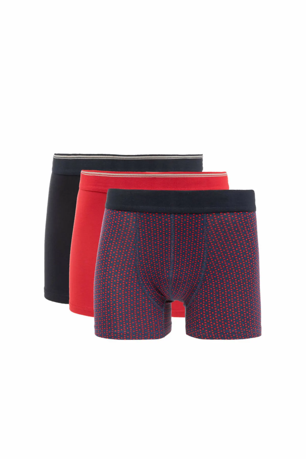 

DeFacto Man Spring Solid Color Knitted Boxer Bundles Men Breathable Boxer Sets Men Red Black Underwear Knitted Boxer-K4126AZ19SP