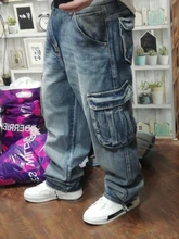 Pantalones vaqueros rectos de estilo japonés para hombre, Jeans holgados de motorista con bolsillos laterales, color azul holgado, nuevo, 2021