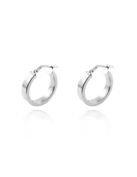 

Silver earrings Hoops rectangular Plain 21x4mm