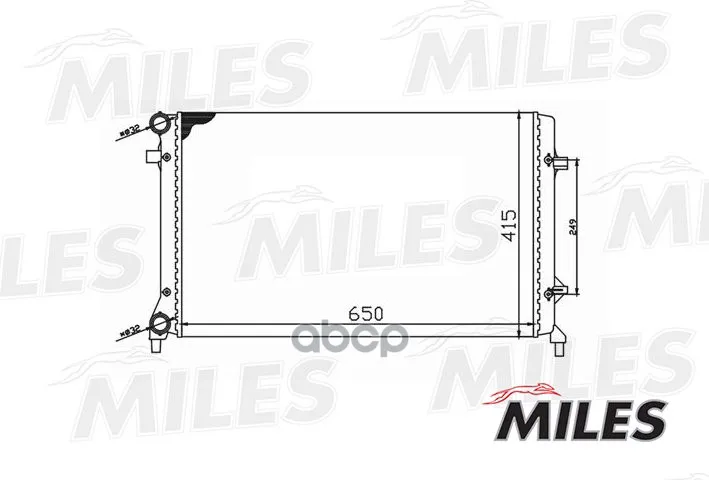 Радиатор Vag A3/A5/Octavia/G5/Passat 1.4-2.5/2.0d 03-/05- Miles Acrm017 Miles арт. ACRM017