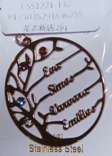 Auxauxme personalizada Birthstone árbol de llaveros de la vida de acero inoxidable miembro de la familia llavero de árbol regalos de cumpleaños para mamá y papá