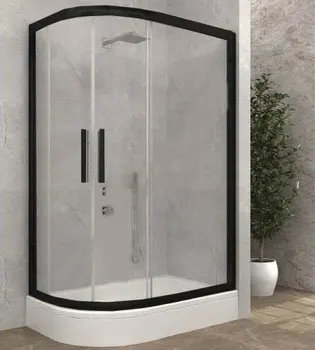 

Duşakabincim 90x120 Cm Siyah Asimetrik Oval Kabin + Tekne - SAĞ