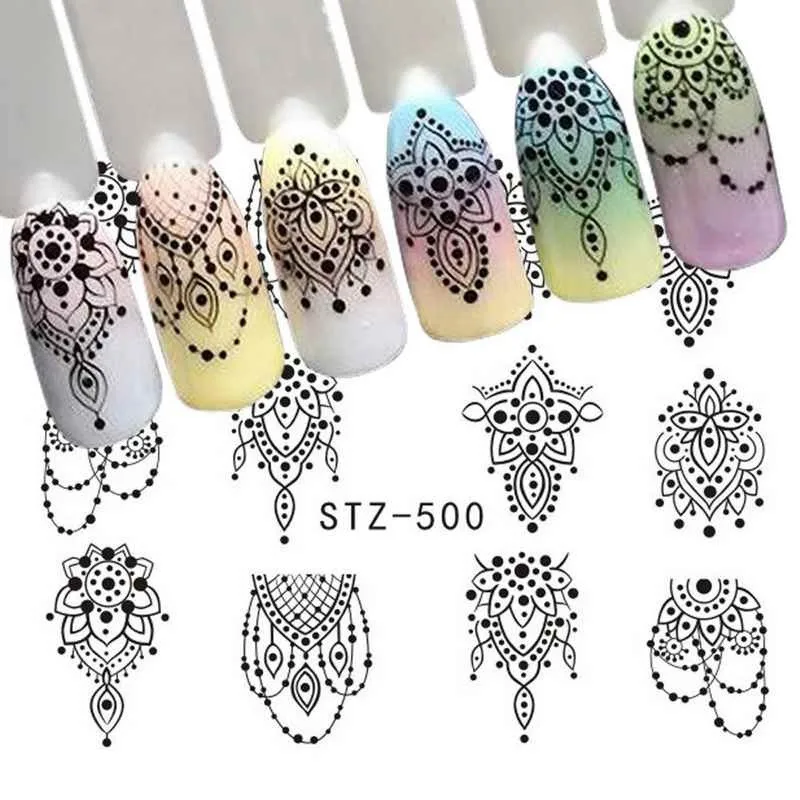 

1 Sheet DIY Waterproof Nail Sticker Decals Letter Flower Geometry Butterfly Pattern Nail Sticker Nail Art Decoration