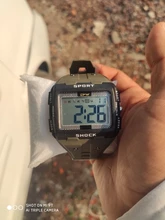 Reloj deportivo Digital multifunción para hombre, cronógrafo con alarma, 5Bar, luz trasera, pantalla cuadrada, resistente al agua, números grandes