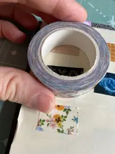 Cinta Washi de flores Natural de papel japonés, cintas de enmascarar de papel, pegatinas decorativas de papelería floral, 1 unidad