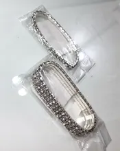 Pulsera elástica con diamantes de imitación de cristal para mujer, brazalete de oro ostentoso, joyería nupcial para boda, 4/5/8 filas