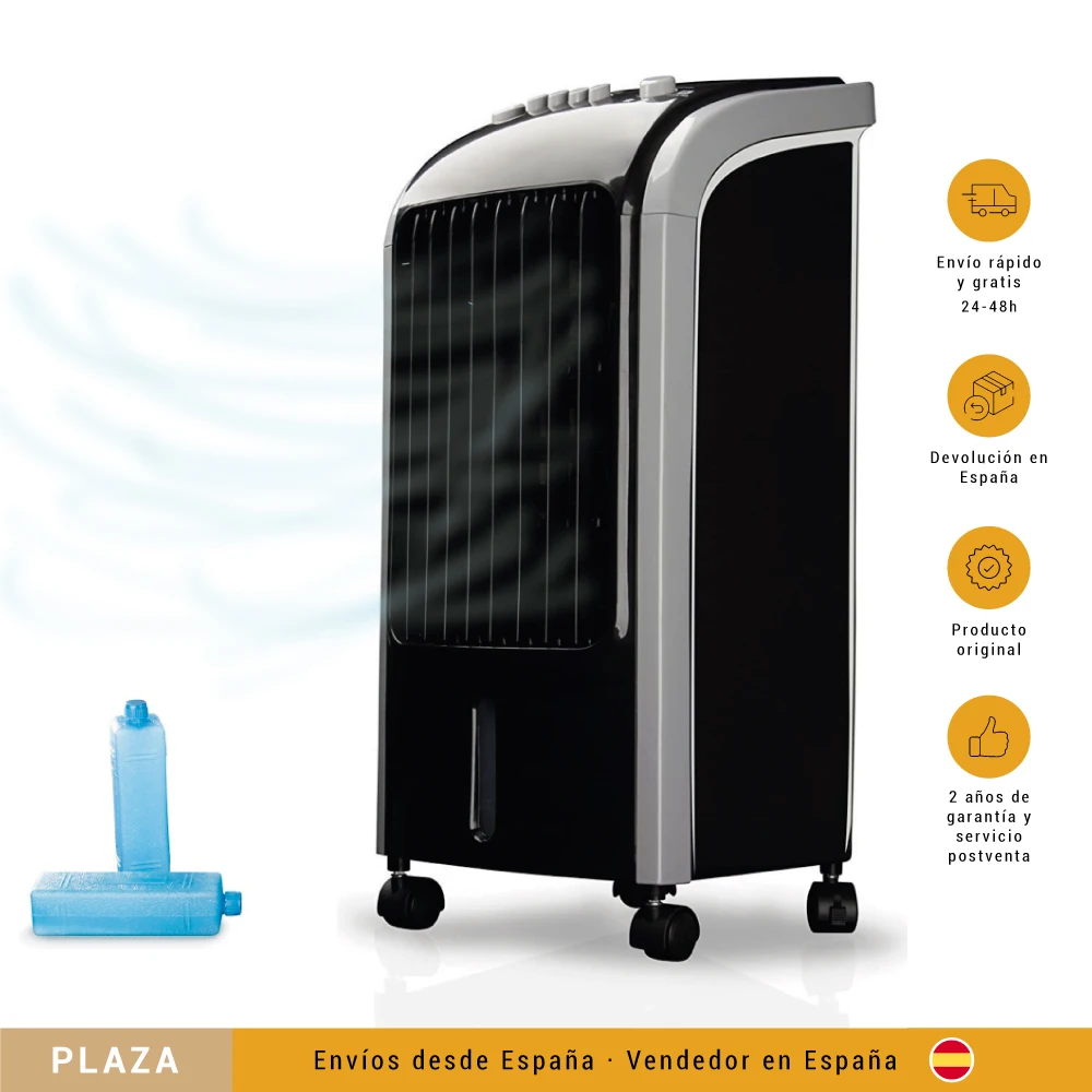 NEWTECK Ventilador de Pie Wind Pure: Enfría, Ventila y Humidifica. Climatizador Evaporativo Portátil 3 vel, Oscilación 120º
