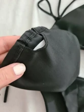 2 uds Bikini Conjunto de sujetador acolchado mujeres-e sólido baño venda traje de baño