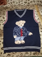 Bear Sweater Pullovers Shrugs Knitted Cartoon Warm Casual Winter Lady New-Fashion Autumn