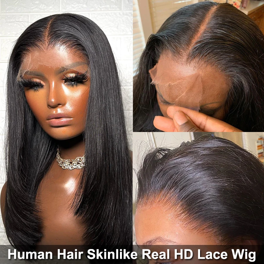 

13x6 HD Transparent Lace Front Wig 36 Inch Bone Straight Human Hair Frontal Wigs Brazilian Straight 6x6 5x5 HD Lace Closure Wig