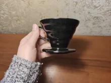 Motor de gotero de café de cerámica, taza de filtro de goteo de café de estilo V60, soporte separado para 1-4 tazas