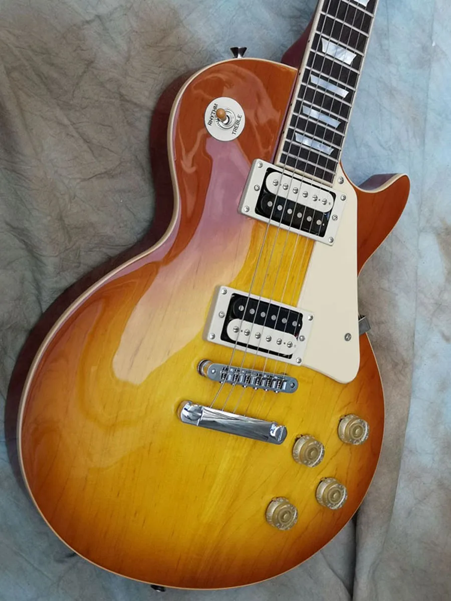 ЭЛЕКТРИЧЕСКАЯ ГИТАРА LP Honey Burst цельная Кленовая крышка 1 шт. корпус и шея лады