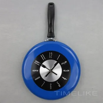 

Pan Kitchen Wall Clock Metal Blue 45 cm