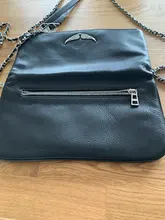 Alas decoradas bolso de un solo hombro de mujer casual moda desenfadada dos cadenas Bolsa Bandolera bolsos de cuero