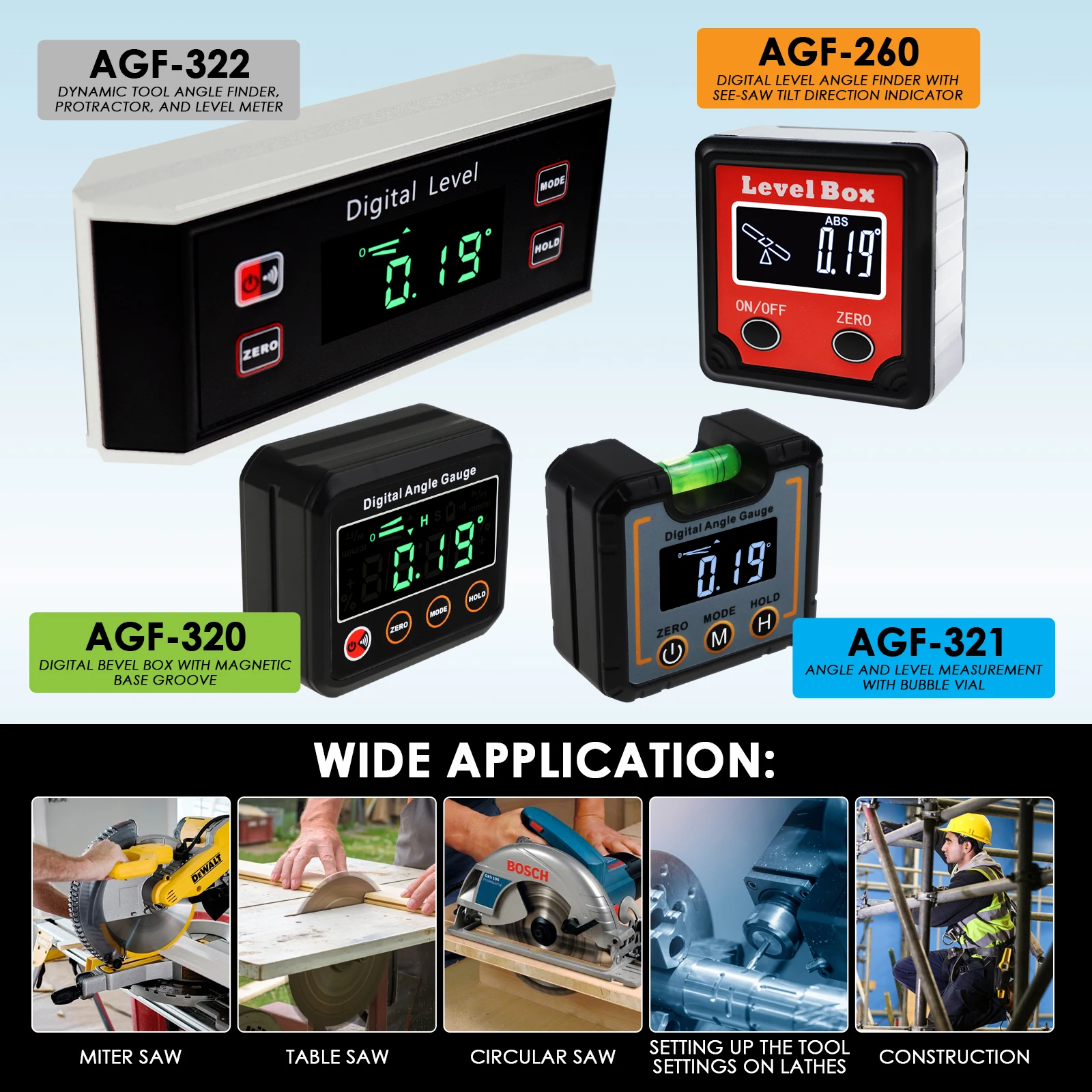 Digital Level Angle Finder Bevel Box Magnetic Base 360deg (4 x 90deg) Inclinometer Protractor Gauge Tilt Direction Indicator