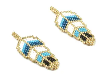 

Miyuki Beaded Leaf Earrings - Handmade Beaded Leaf Charms - Japanese seed beads - 1Charms - 42.43x17.44x2.14mm - TH1067