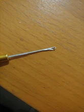 Aguja de ganchillo con mango de madera para atar microanillos, 1 unids/lote, aguja de bucle para utensilios para extensiones de cabello