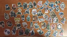 Paquete de calcomanías negras para niños, pegatinas de dibujos animados de Anime para papelería, maleta para portátil, guitarra, calcomanías de nevera, 10/50 Uds.