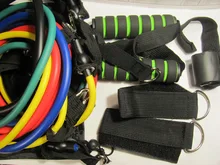 Banda con tubos de resistencia para Fitness, cuerda de tracción elástica para gimnasio y Yoga, expansor de entrenamiento, anclaje de puerta con asa y correa para el tobillo, 11 unidades