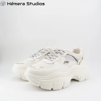 

Casual shoes for woman with cords platform shoes for women in white color with stamping animal