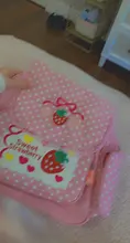 Mochila con bordado de fresa para niñas, Bolsa Escolar rosa, regalo de cumpleaños, 2020, dibujos animados japoneses nuevos