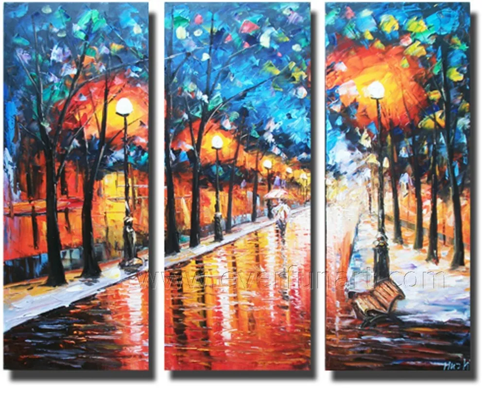 Framed 3 Piece Canvas Wall Art Handpainted Home Decoration Landscape Oil Painting Free Shipping Framed 3 Piece Canvas Wall Art Handpainted Home Decoration Landscape Oil Painting Free Shipping