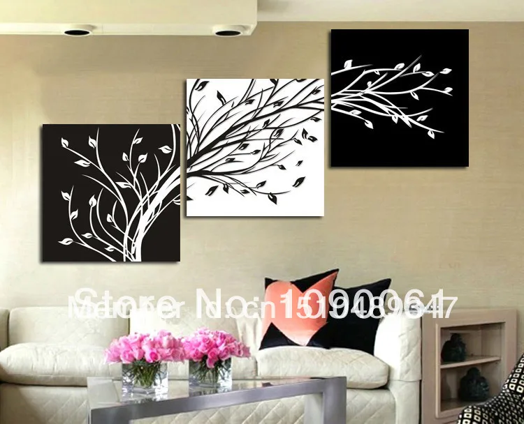 3 piece wall art sets handmade modern abstract acrylic oil painting on canvas home decoration black and white artwork no framed 3 piece wall art sets handmade modern abstract acrylic oil painting on canvas home decoration black and white artwork no framed