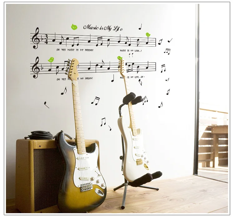 cute music home decoration wall sticker family bathroom vinyl wall art decal quote diy large bedroom removable poster wall paper