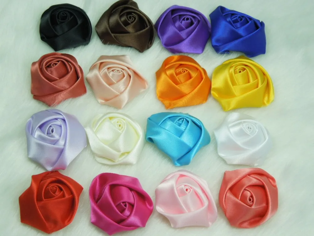Free Shipping Mini Satin Rolled Ribbon Rose Flowers Head DIY Handmade For Headwear Accessories Mix Color 120pcs Lot Free Shipping Mini Satin Rolled Ribbon Rose Flowers Head DIY Handmade For Headwear Accessories Mix Color 120pcs Lot