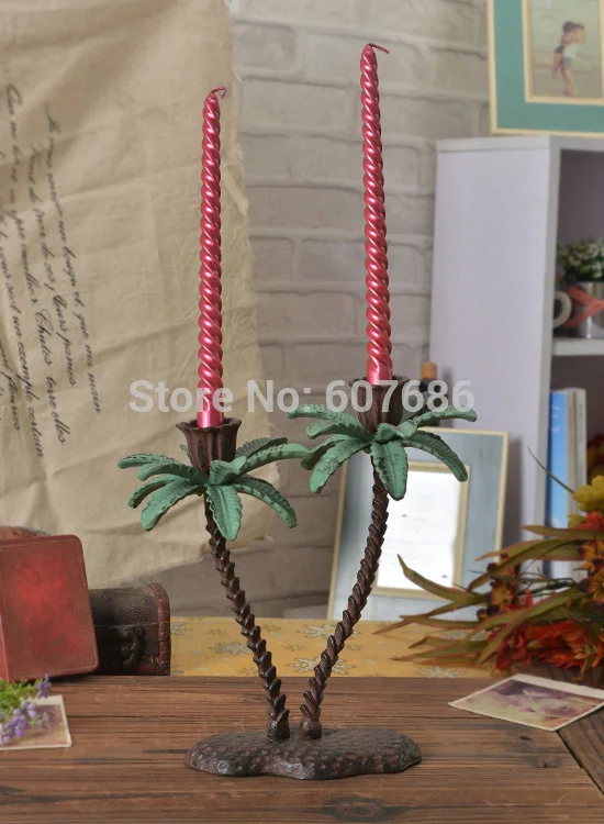 Aliexpress.com : vintage gusseisen 2 licht affe palme kerzenhalter ...