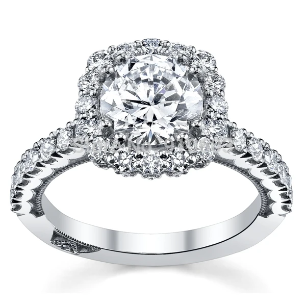 fashion center 15 carat lab grown diamond halo female engagement ring of flower style 9k white gold wedding rings for women - Female Wedding Rings fashion center 15 carat lab grown diamond halo female engagement ring of flower style 9k white gold wedding rings for women - Female Wedding Rings