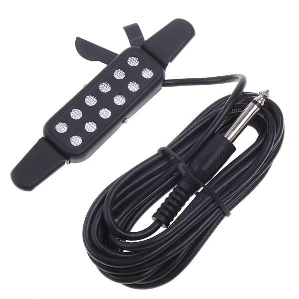 Top Quality Black Acoustic Guitar Microphone Wire Sound Pickup 12 Hole for Musical Instrument