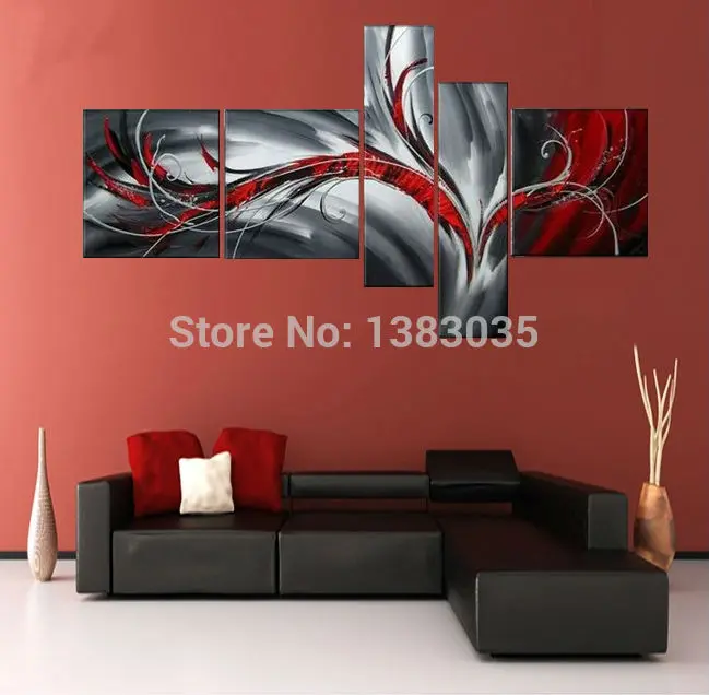Black White And Red Wall Art flying bird,hand painted black white red canvas art oil painting Black White And Red Wall Art flying bird,hand painted black white red canvas art oil painting