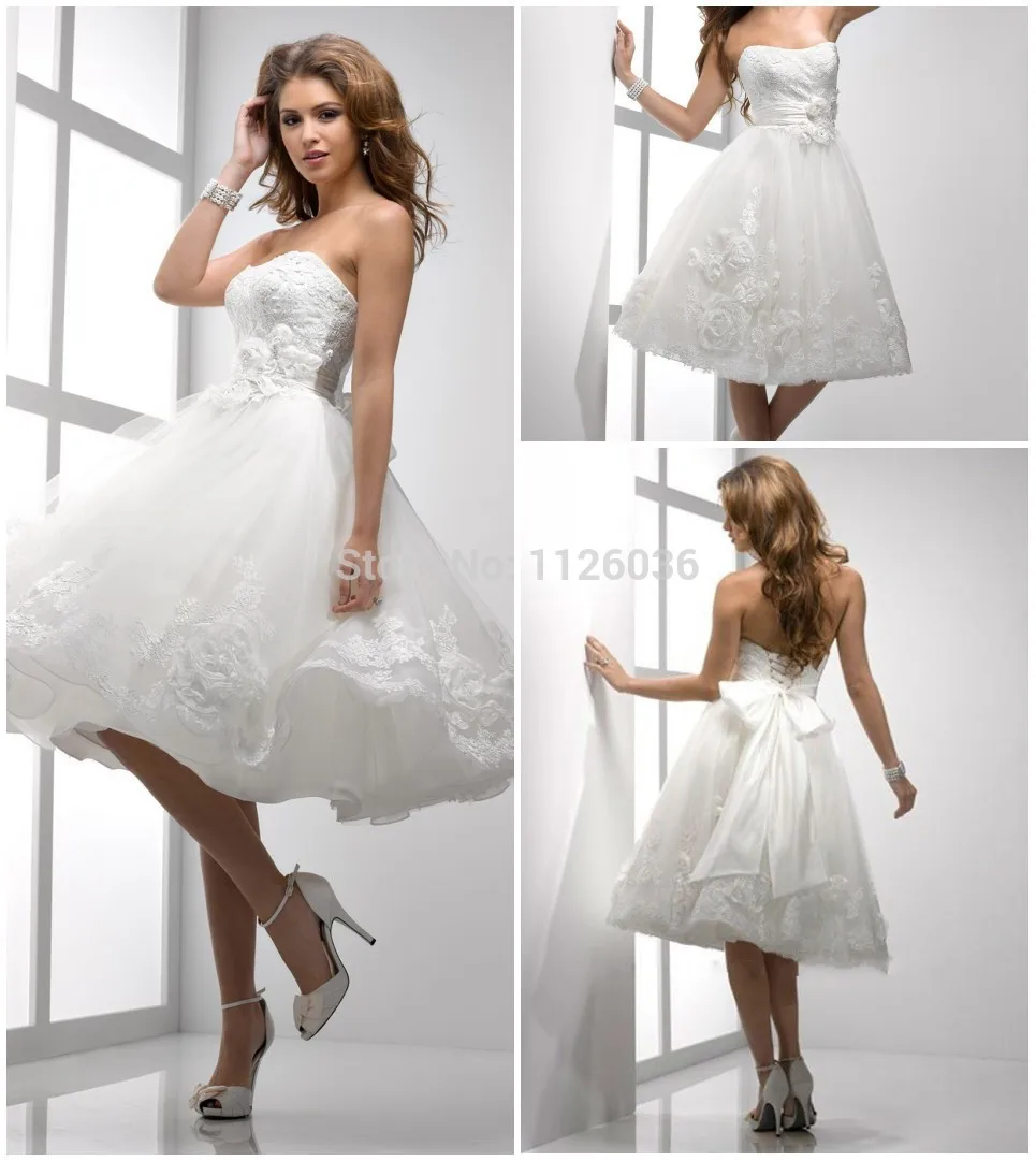 Lovely White Tulle Strapless Short Bridal Wedding Dress 2017 Ball Lovely White Tulle Strapless Short Bridal Wedding Dress 2017 Ball Gown Gowns Custom In Dresses From Weddings Events On
