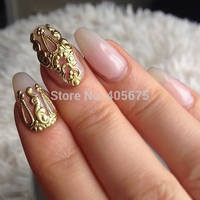Aliexpress.com : Buy MNS121 100PCS Gold Metal Nail Art Studs New MNS571 MIX gold 3D metal nail art beauty stickers jewelry 20pcs for nails decoration - Aliexpress.com : Buy MNS121 100PCS Gold Metal Nail Art Studs New