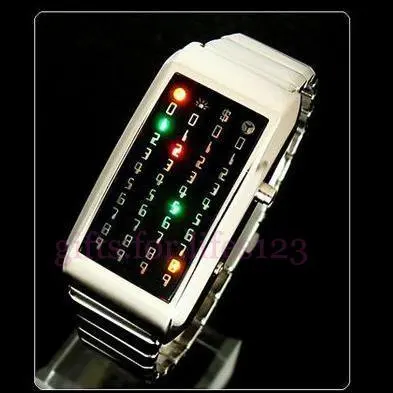 Fashion Design  Blue LED Light Dot Matrix Mens WATCH dive