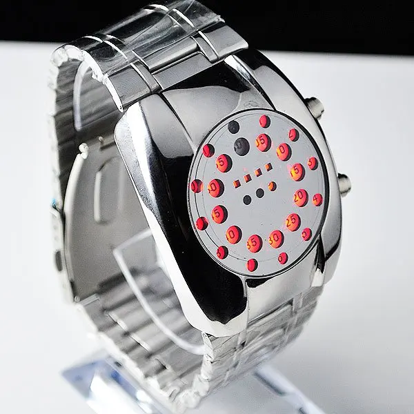 Fashion Design  Blue LED Light Dot Matrix Mens WATCH dive