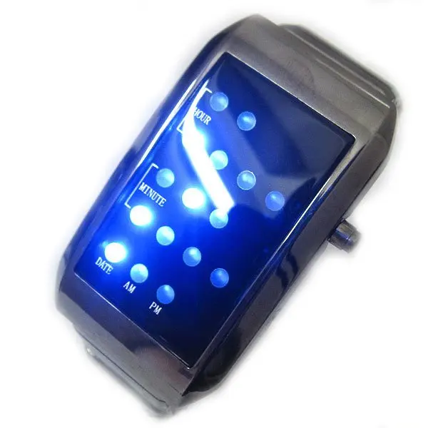 Fashion Design  Blue LED Light Dot Matrix Mens WATCH dive