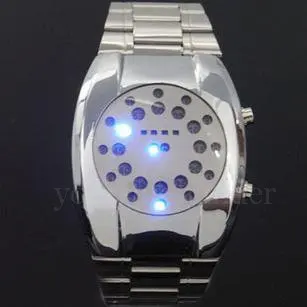 Fashion Design  Blue LED Light Dot Matrix Mens WATCH dive