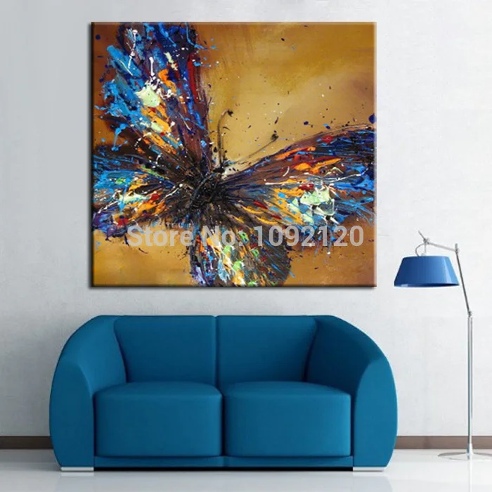 Handmade Beautiful Erfly Painting Pop Art Home Decoration High Hot Product Hand Painted Erfly Beautiful Art Decoration Living Room Unique Gift Home Decor Wall Paintings 60x60cm