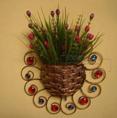 home decoration wall hanging flower vase refinement handmade rattan vasos decorativos wedding decoration peacock design pots - Home Decor Wall Hangings home decoration wall hanging flower vase refinement handmade rattan vasos decorativos wedding decoration peacock design pots - Home Decor Wall Hangings