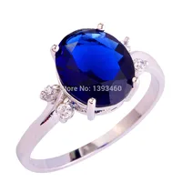 2015 Romantic Wedding Jewelry Sapphire Quartz 925 Silver Fashion Ring Size 6 7 8 9 10 11 12 For Free Shipping Wholesale